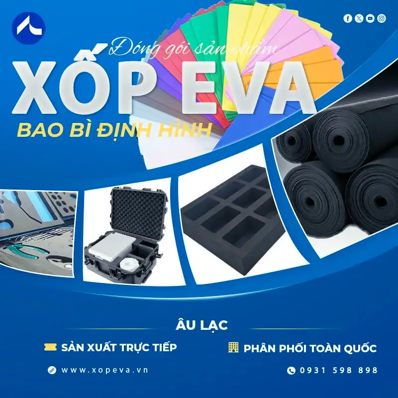 Mút xốp EVA đen chịu lực được dùng rộng rãi trong giày dép, bao bì chống